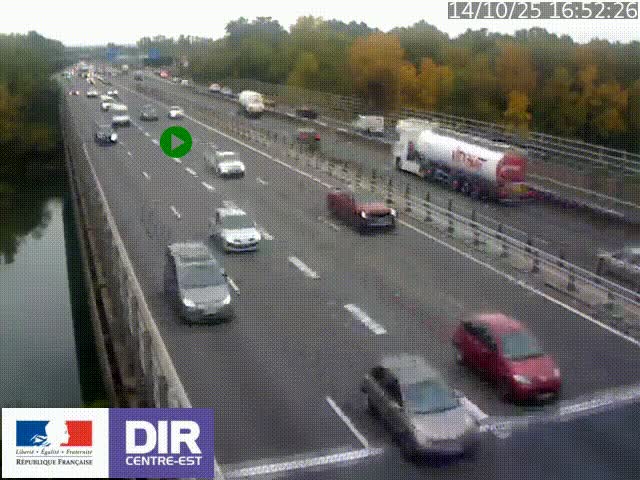 Caméra trafic à la jonction entre l'A46 (Rocade-est de Lyon) et l'A42 à hauteur de Vault-en-Velin en direction de Marseille