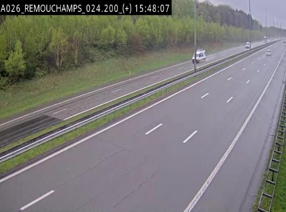 Webcam à hauteur de Spa entre la sortie Remouchamps et la sortie Stavelot. Vue orientée vers les Ardennes