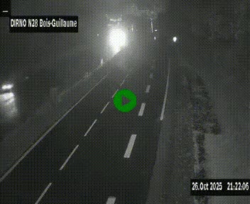 Webcam routière à hauteur de Bois-Guillaume en périphérie de Rouen. Vue orientée vers Rouen