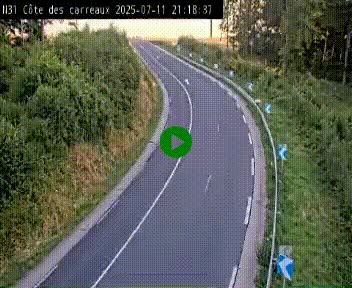 Webcam en haut de la Côte des Carreaux sur la N31 à Avesnes-en-Bray. Vue orientée vers Rouen