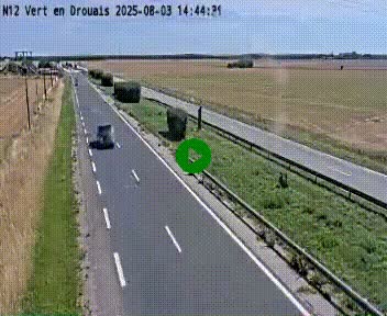 Webcam à hauteur de Vert-en-Drouais sur la N12, en périphérie de Dreux. Vue orientée vers Alençon