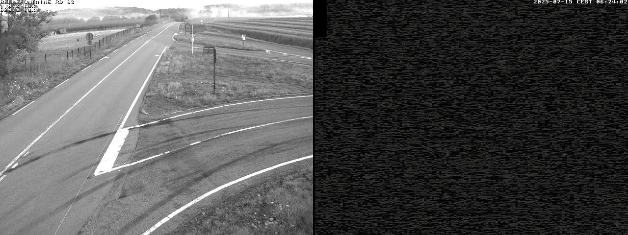 Webcam à Bellefontaine dans les Vosges à 552 mètres d'altitude sur la D63, à la jonction avec la D20A