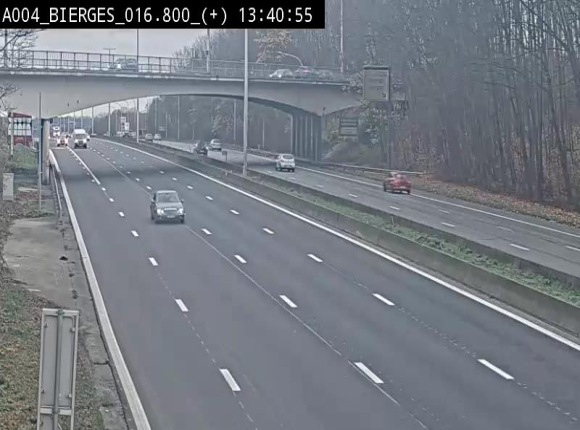 Webcam à Wavre, à hauteur de la sortie 5 Bierges. Vue orientée vers Namur