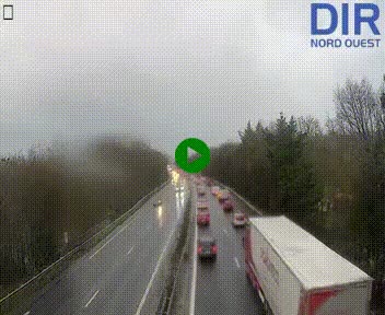 Webcam sur le périphérique de Caen (N814) à l'est de la ville, à Mondeville hauteur de la sortie 2, Presqu'île-Rives de l'Orne, au bout de l'autoroute A13