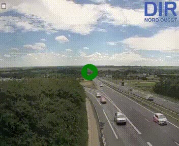 Webcam au début de l'A84 sur le périphérique Ouest de Caen (N814) à hauteur de la sortie 9, Porte de Bretagne