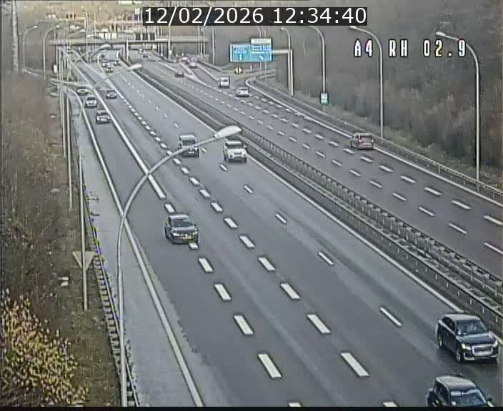 Webcam traffic A4 Luxembourg - BK 2.9 - Croix de Cessange (direction Luxembourg)