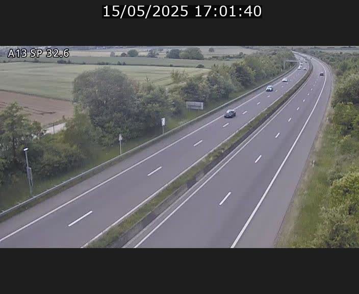 Webcam info trafic A13 à hauteur de Mondorf-les-bains. Vue orientée vers Altwies