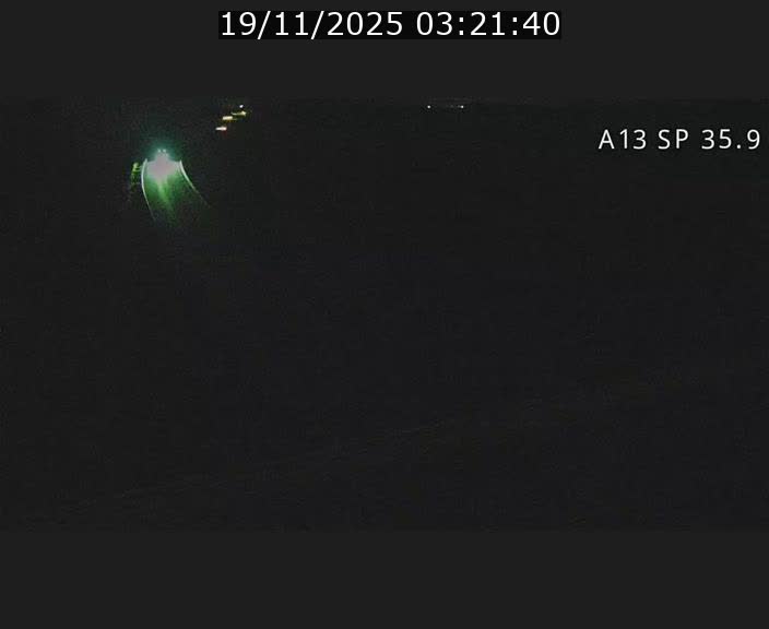 Webcam trafic sur A13 à l'entrée ouest du tunnel Markusbierg à Remerschen. Vue orientée vers Mondorf-les-Bains.