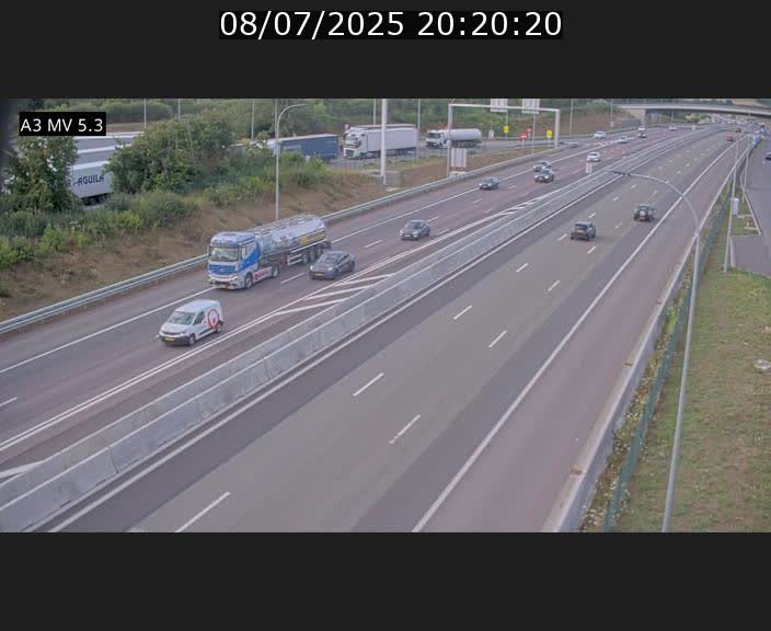 Webcam à l'Aire de Berchem au Luxembourg sur l'A3. Vue orientée vers la France
