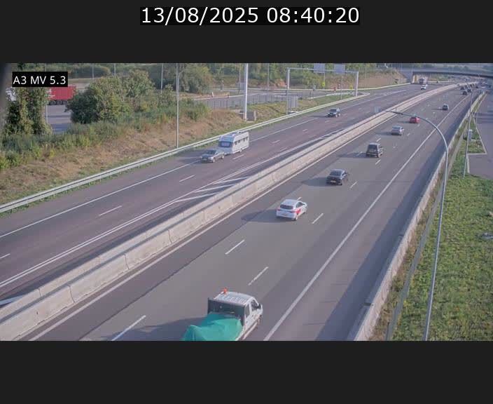 Webcam à l'Aire de Berchem au Luxembourg sur l'A3. Vue orientée vers la France