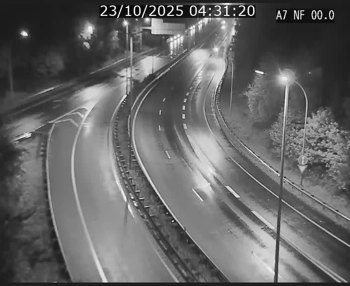 Caméra autoroute Luxembourg A7 - Echangeur A1/A7 Grünewald direction Tunnel Stafelter