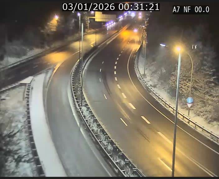 Caméra autoroute Luxembourg A7 - Echangeur A1/A7 Grünewald direction Tunnel Stafelter