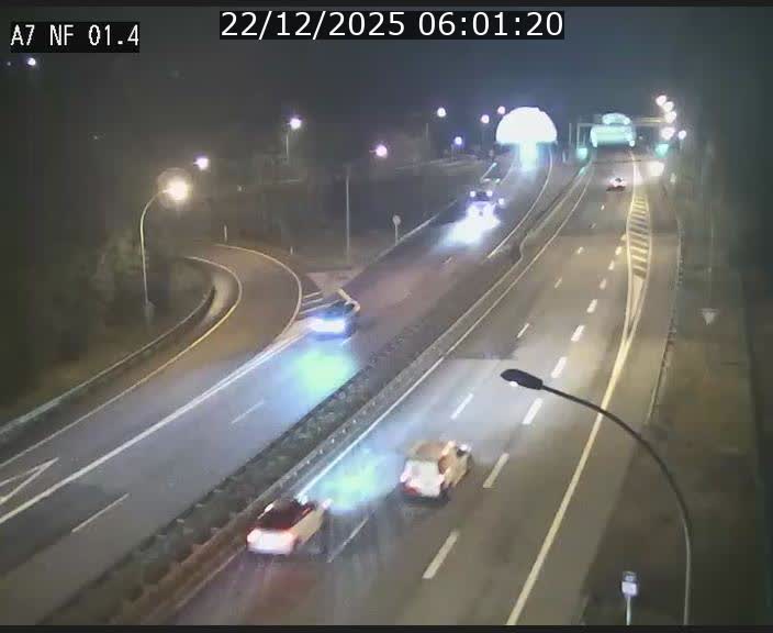 Caméra autoroute Luxembourg A7 - Echangeur Waldhaff - direction Tunnel Stafelter