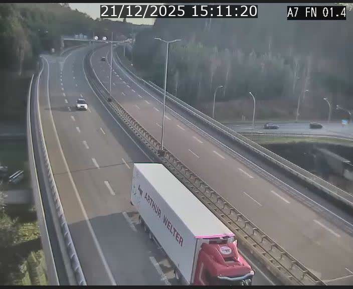 Caméra autoroute Luxembourg A7 - Tunnel Stafelter - direction Echangeur Grünewald