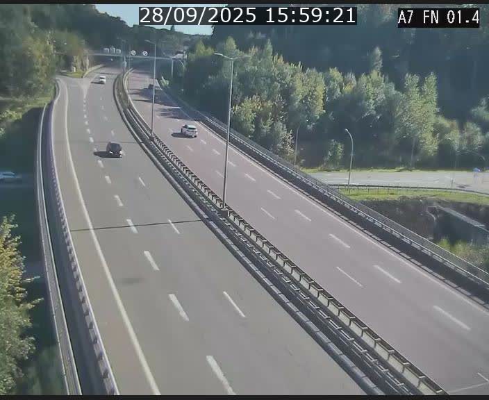 Caméra autoroute Luxembourg A7 - Tunnel Stafelter - direction Echangeur Grünewald