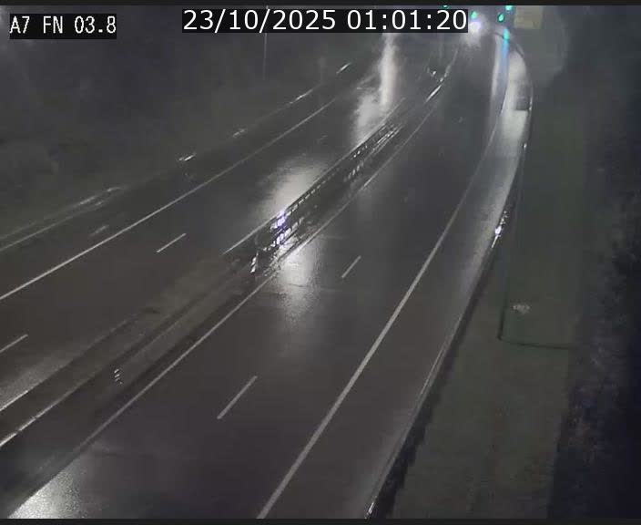Caméra autoroute Luxembourg A7 - Passage à gibier Rëngelbour - direction Tunnel Stafelter