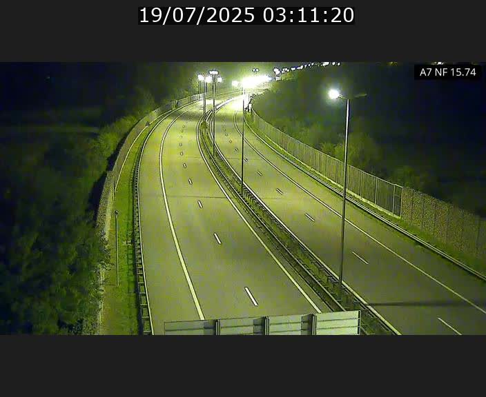 Caméra trafic Luxembourg - A7, Tunnel Mersch, entrée nord, direction Lorentzweiler