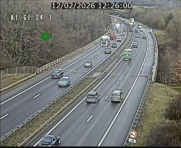 Traffic live webcam Luxembourg Itzig - A1 direction Sandweiler - BK 4.3