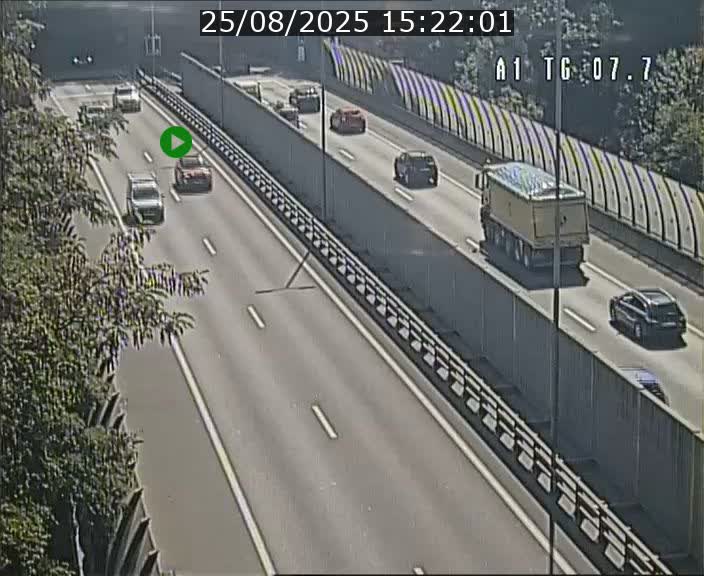 Traffic live webcam Luxembourg Kirchberg - A1 direction Luxembourg-ville - BK 7.7