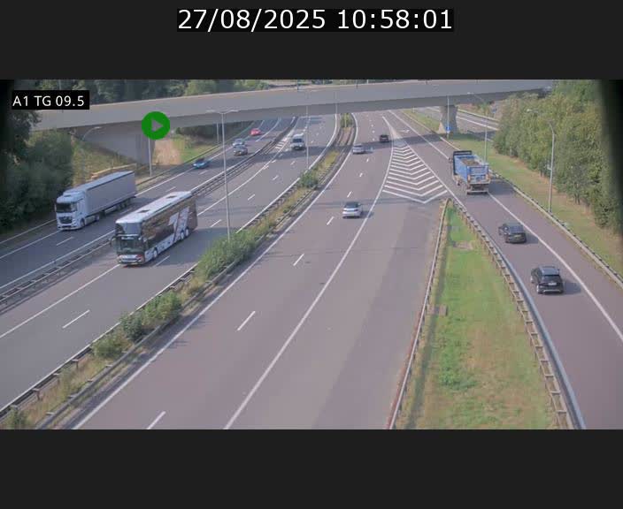 Traffic live webcam Luxembourg Jonction Grünewald - A1 direction Luxembourg-ville - BK 9.5