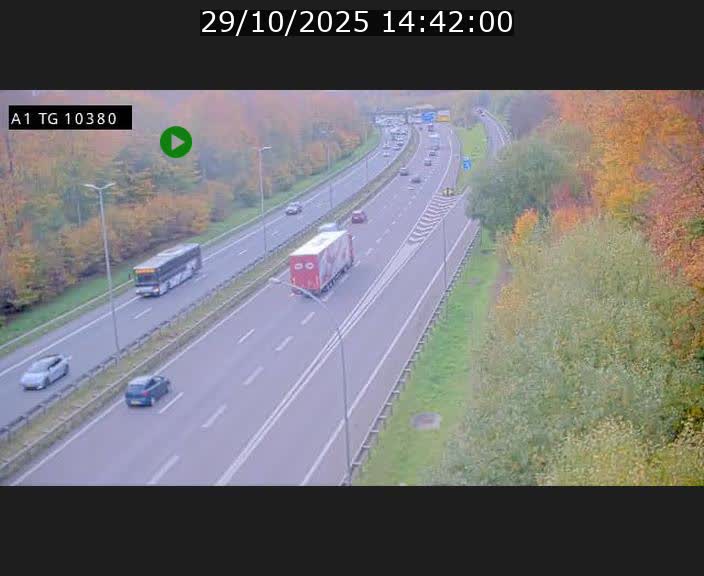 Traffic live webcam Luxembourg Senningerberg - A1 direction Luxembourg Kirchberg - BK 10.3