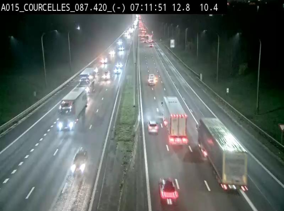 Webcam autoroute Belgique - Viesville - E42 direction Mons - BK 84.35