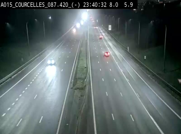 Webcam autoroute Belgique - Viesville - E42 direction Mons - BK 84.35
