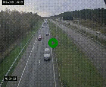 Webcam autoroute A63 en périphérie de Bordeaux au sud-est de la ville, en provenance du bassin d'Arcachon. Vue orientée vers Bordeaux