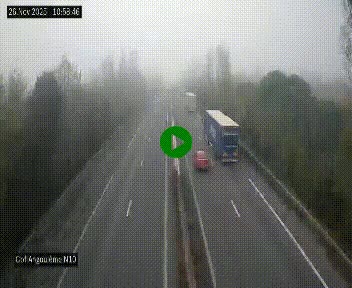 Webcam routière à la fin de la N10, en périphérique ouest d'Angouleme, proche de la jonction avec l'A10