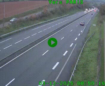 Caméra routière sur l'autoroute A20 à Saint-Hilaire-Bonneval, au sud de Limoges. Vue orientée vers Paris