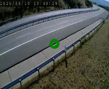Caméra autoroute A75 à hauteur de la sortie 42 (Rodez, Laissac, Aire de l'Auvergne) située sur la commune d'Auberoques, près de Sévérac-le-Château
