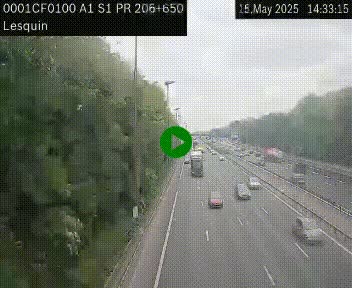Webcam autoroute A1 à hauteur de Lesquin. Vue orientée vers Lille