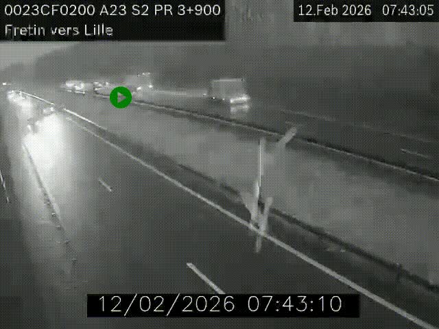 Webcam autoroute A23 à hauteur de Fretin. Vue orientée vers Lille