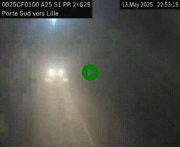 Webcam autoroute A25 sur le périphérique de Lille à hauteur de Lille-Sud et la sortie 3 Faches-Thumesnil. Vue orientée vers Lille-Centre.