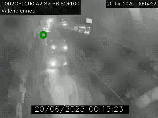 Webcam autoroute A2 à Valenciennes. Vue orientée vers Maubeuge et Mons (Belgique)