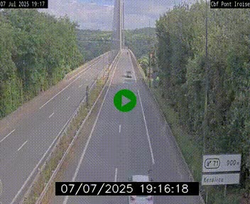 Webcam sur la N165 après le Pont de l'Iroise, à l'entrée de Brest
