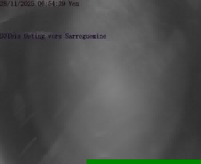 Webcam installée le long de D31bis (France) à Oeting, pointée vers Sarreguemines, utile pour suivre précisément les conditions de trafic.