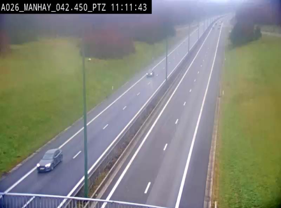 Webcam autoroute A26/E25 à hauteur de Manhay, à la jonction avec la N651 en direction de Liège - BK 42.4