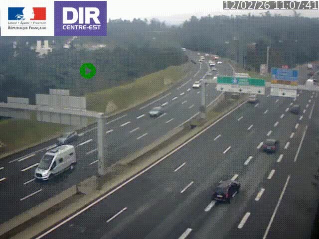Caméra de circulation routière sur le boulevard périphérique Laurent Bonnevay de Lyon (D383) à hauteur de Bron, avant la jonction avec l'A43. Vue orientée vers l'échangeur