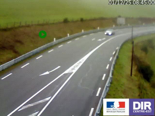 Webcam sur le col Pin Bouchain, vue orientée vers Roanne, en provenance de Lyon sur la nationale 7 (N7)