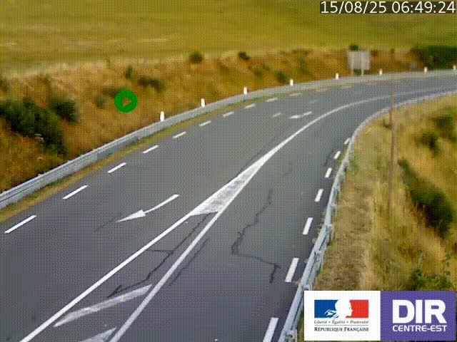 Webcam sur le col Pin Bouchain, vue orientée vers Roanne, en provenance de Lyon sur la nationale 7 (N7)