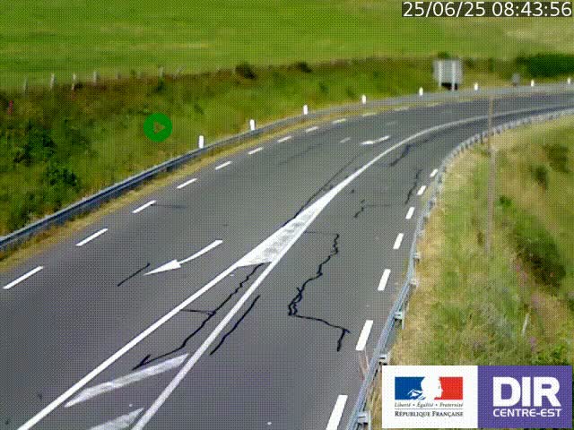 Webcam sur le col Pin Bouchain, vue orientée vers Roanne, en provenance de Lyon sur la nationale 7 (N7)