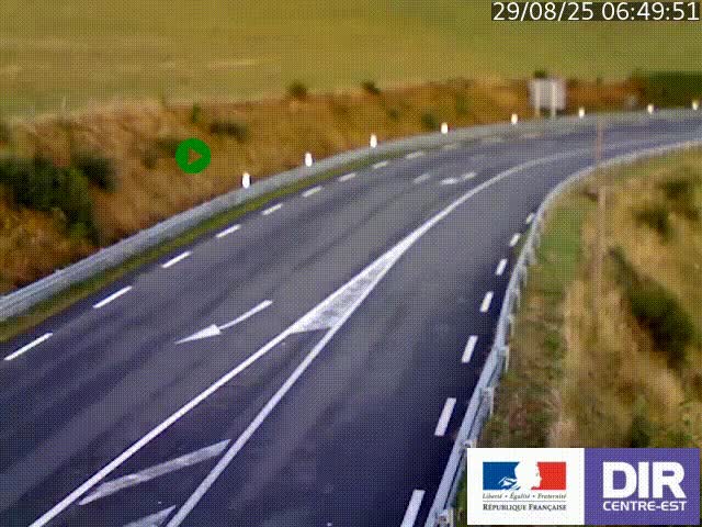 Webcam sur le col Pin Bouchain, vue orientée vers Roanne, en provenance de Lyon sur la nationale 7 (N7)