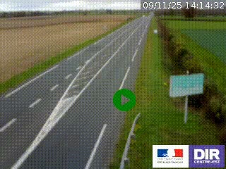Webcam routière sur la RN7 à hauteur de Toulon-sur-Allier, entre Moulins et Vichy