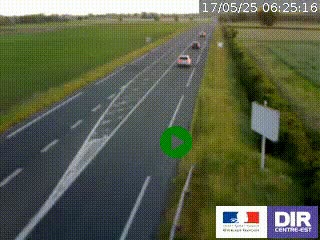 Webcam routière sur la RN7 à hauteur de Toulon-sur-Allier, entre Moulins et Vichy