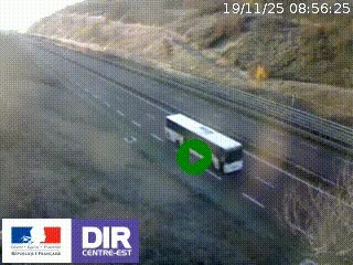 Webcam au niveau du col de Bois Clair à hauteur de Cluny sur la N79. Vue orientée vers Mâcon