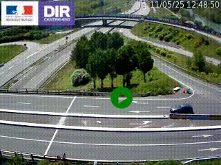 Webcam traffic à Grenoble-sud sur l'autoroute A480. Vue orientée vers l'entrée et la sortie de Grenoble