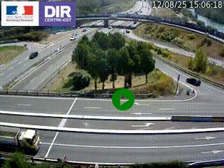 Webcam traffic à Grenoble-sud sur l'autoroute A480. Vue orientée vers l'entrée et la sortie de Grenoble