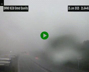 Webcam routière sur N338 à hauteur de Grand-Quevilly en périphérie de Rouen. Vue orientée vers Rouen