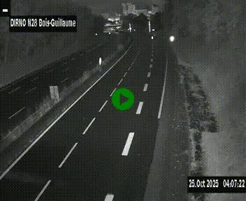 Webcam routière à hauteur de Bois-Guillaume en périphérie de Rouen. Vue orientée vers Rouen
